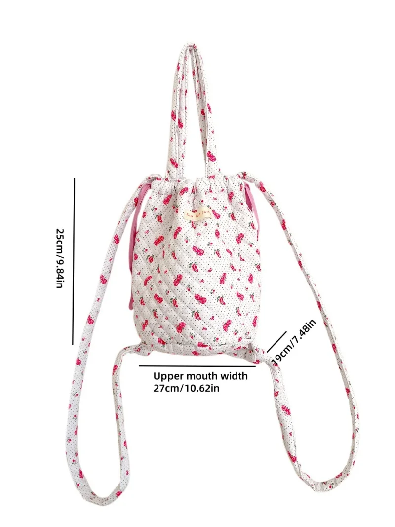 1 حقيبة صغيرة مبطنة بالزهور الطازجة متعددة الوظائف حقيبة ظهر محمولة حقيبة تخزين لطيفة #6