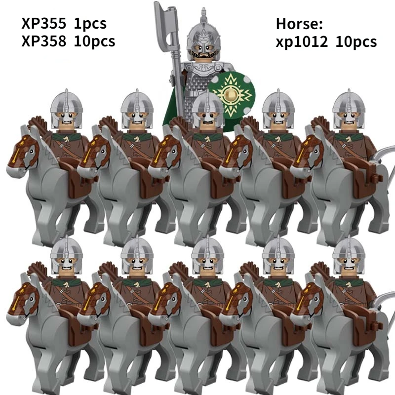 KT1046 SET 10pcs/Koruit Medieval Knights rohan  Uruk-hai   Elves Gondor Warrior Dwarf Building Block  Toys