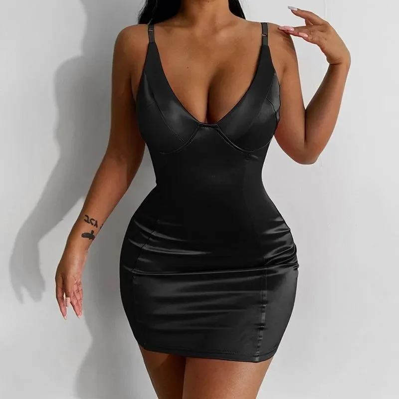 Spring Summer New Women's Sexy Low Cut V-Neck Short Ski mid Waist Citywalk Pure Color Three Acetate Fiber Other Style Shorts