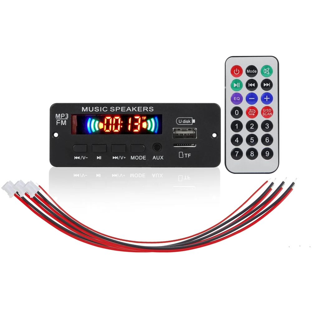 12V MP3 WPE Decoder Board Audio Module USB TF Radio Bluetooth5.0 Wireless Music Car Player with Remote Control