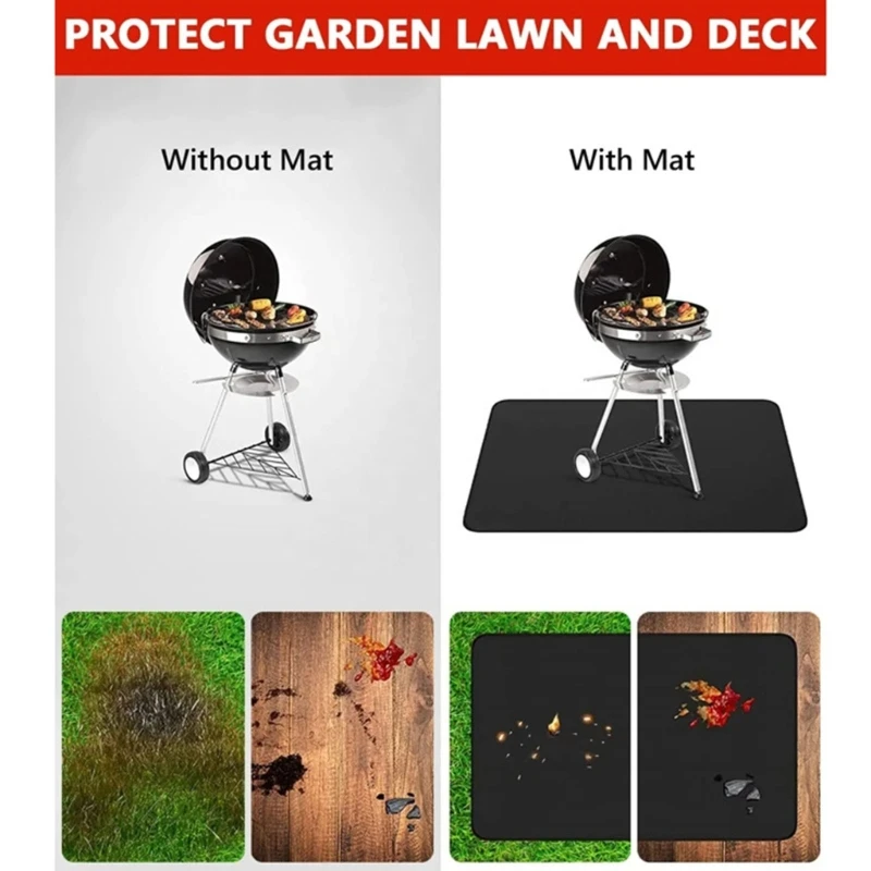 

Spacious Grill Grill Pad Protectors Fireproof For Camping And Backyard Use