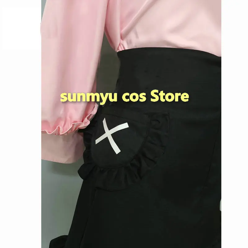 VTuber Cosplay VTuber Kuzuha Cosplay Costumes Custom Size Pink Shirt Black Skirt Uniform Halloween