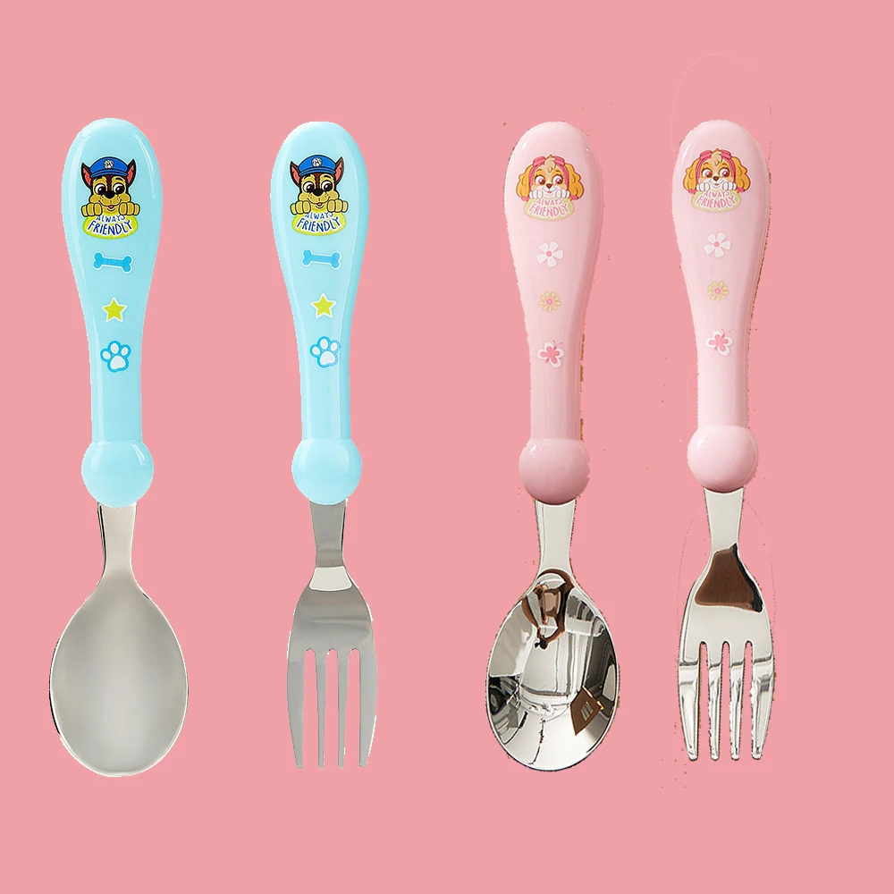 Paws Patrol Skye Cartoon Kids Spoon Fork Set Dessert CHASE bacchette gadget per bambini Feed Kid posate per bambini regali di compleanno carini