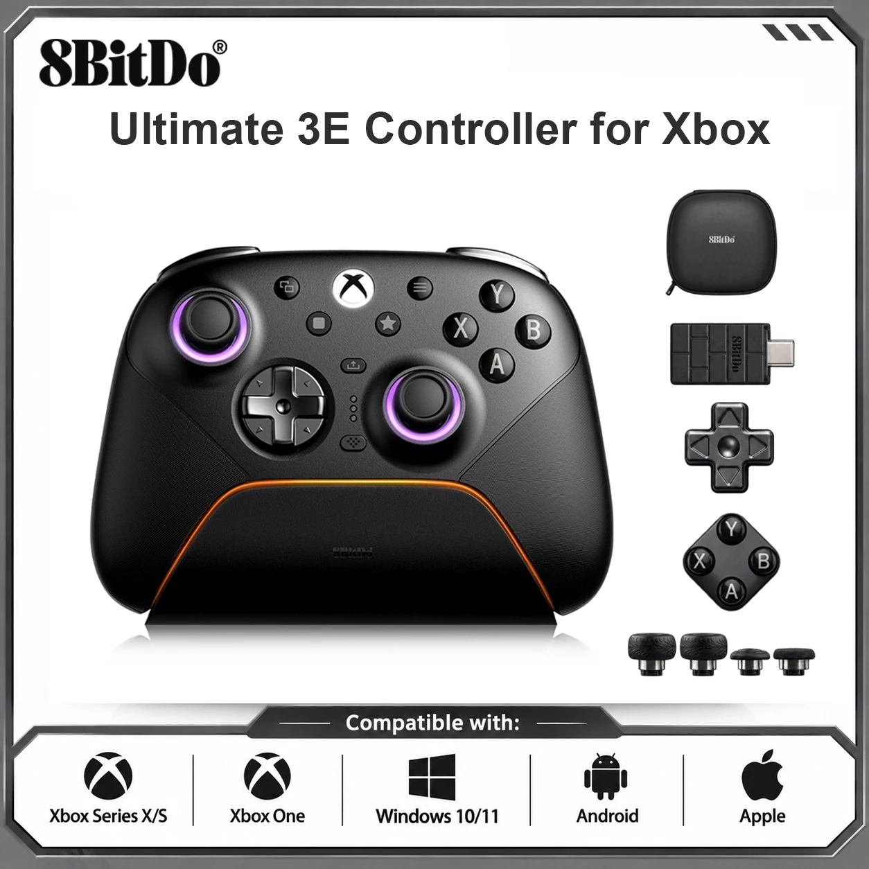 8BitDo Ultimate 3E  Wireless Controller for Xbox Series X/S, Xbox One, Windows 10/11, Android, iOS with TMR Joysticks Gamepad