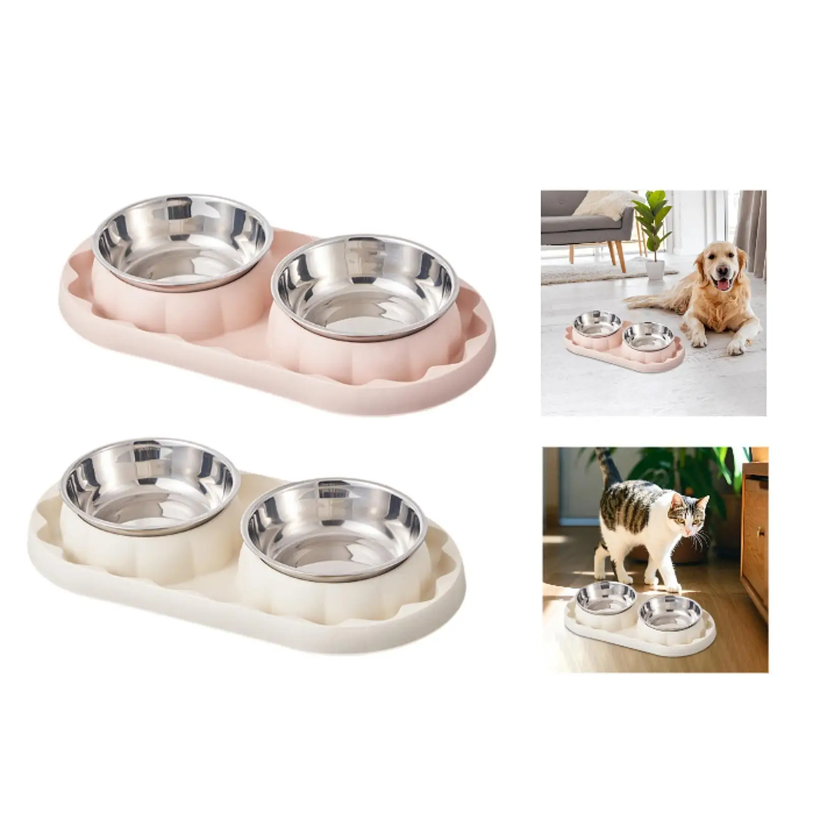 

Pet Feeding Bowls for Cats and Dogs Stainless Steel Food and Water Station