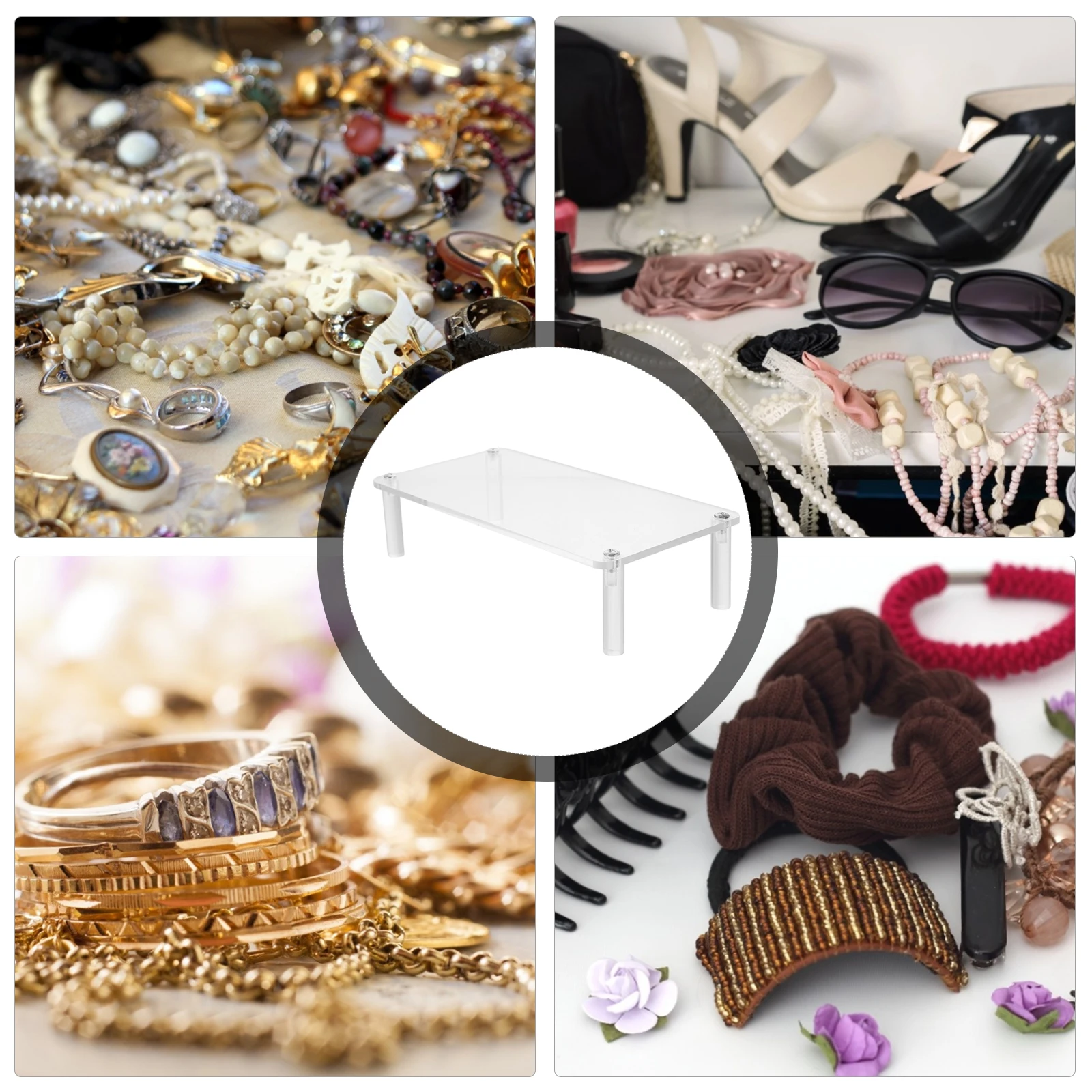 

1pc Acrylic Jewelry Stand Watch Holder Display Perfume Bracelet Stands Organizer Transparent Durable Storage Holder