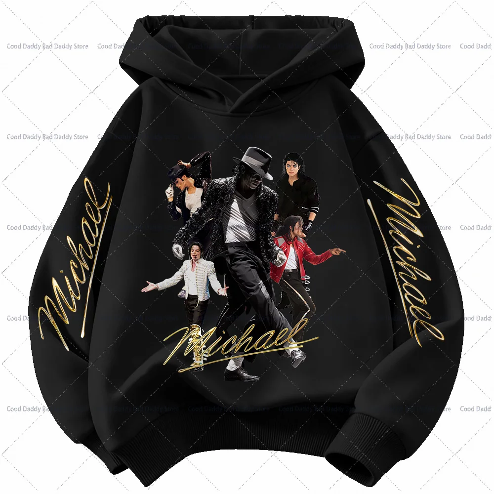 Kinder Langarm-Oberteile Herbstkleidung King of Pop MJ Lässige Hoodies Michael Jackson Mode Kapuzenpullover Geburtstagsgeschenke – Detail 3