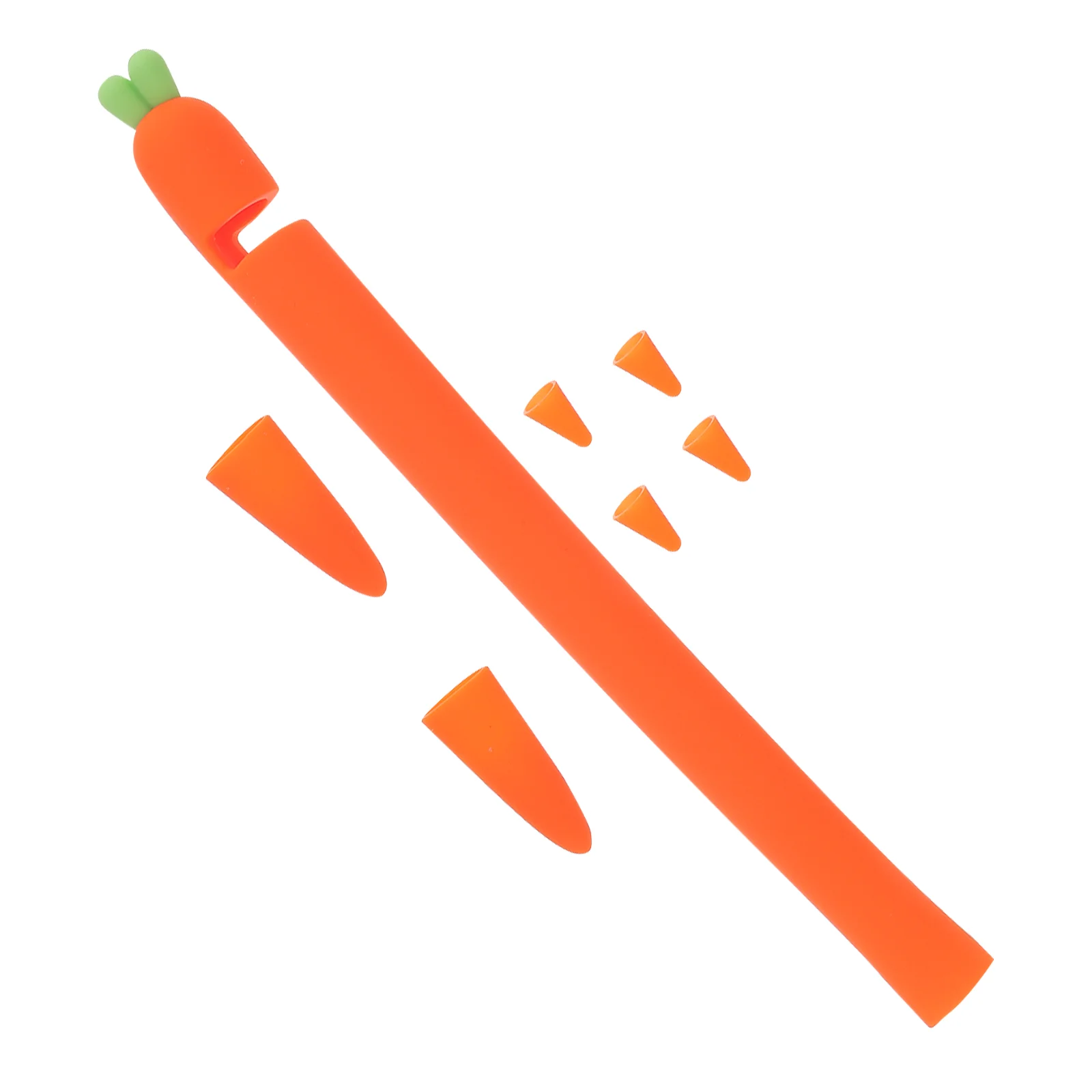 

Pencil Sleeve Carrot Lead Pencils Silicone Protective Cover Bracket Generation Case