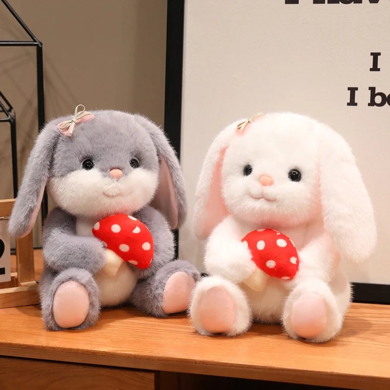 

22cm simulation lovely Rabbit Plush Toys Easter Bunny lovely Hug Mushroom Rabbit Plushies Animal Dolls Easter Gifts For Friends