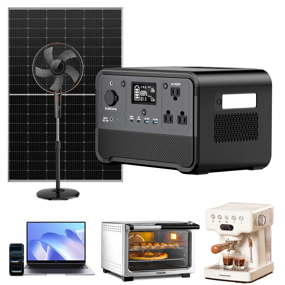 Solar Charger Power Bank LiFePO4 Solar Power Generator Home Energy Storage System AC DC Charging 700W Portable Power Station