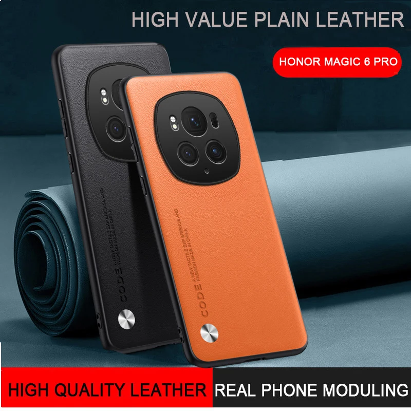 For Honor Magic 6 Pro Plain Leather Case TPU Pure Color Cover Shockproof Phone Case for Honor Magic 6 6 Lite Mobile Phone Coques