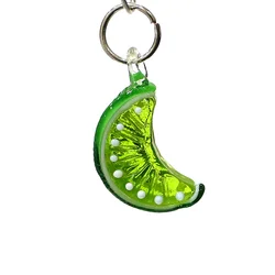 Colorful Cute Orange Slice Pendant Mini Lemon Charms Glass Fruit Ornaments For DIY Craft Supplies Holiday Party Gifts to Friends