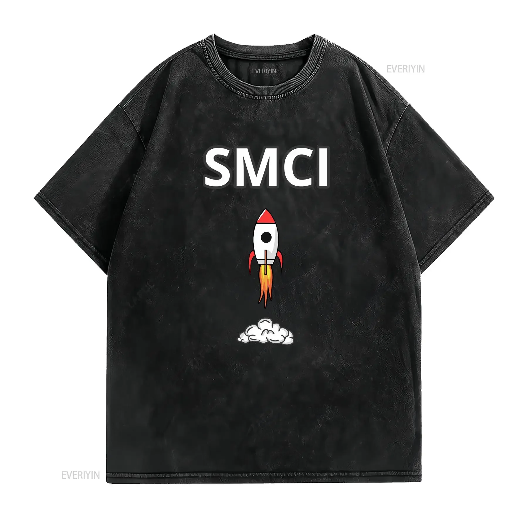 SMCI stock ticker t shirt super micro computer merch market investor trader vintage Washed Top For Everyday Wear fashion