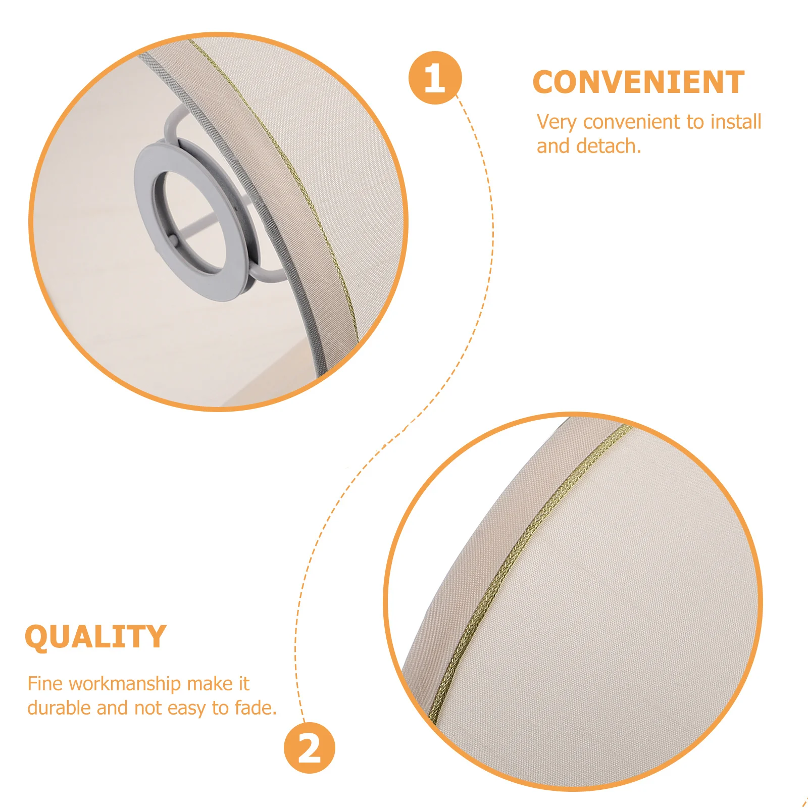 

1 шт. тканевый абажур, легкий, для потолочного, прикроватного, напольного, настенного светильника, современный, без бликов, простой в установке, декоративный аксессуар