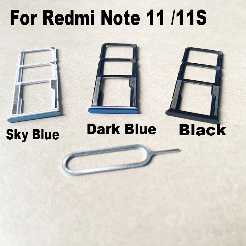 New Sim Card Tray For Xiaomi Redmi Note 11 11S Slot Holder Socket Adapter Connector Repair Parts Replacement