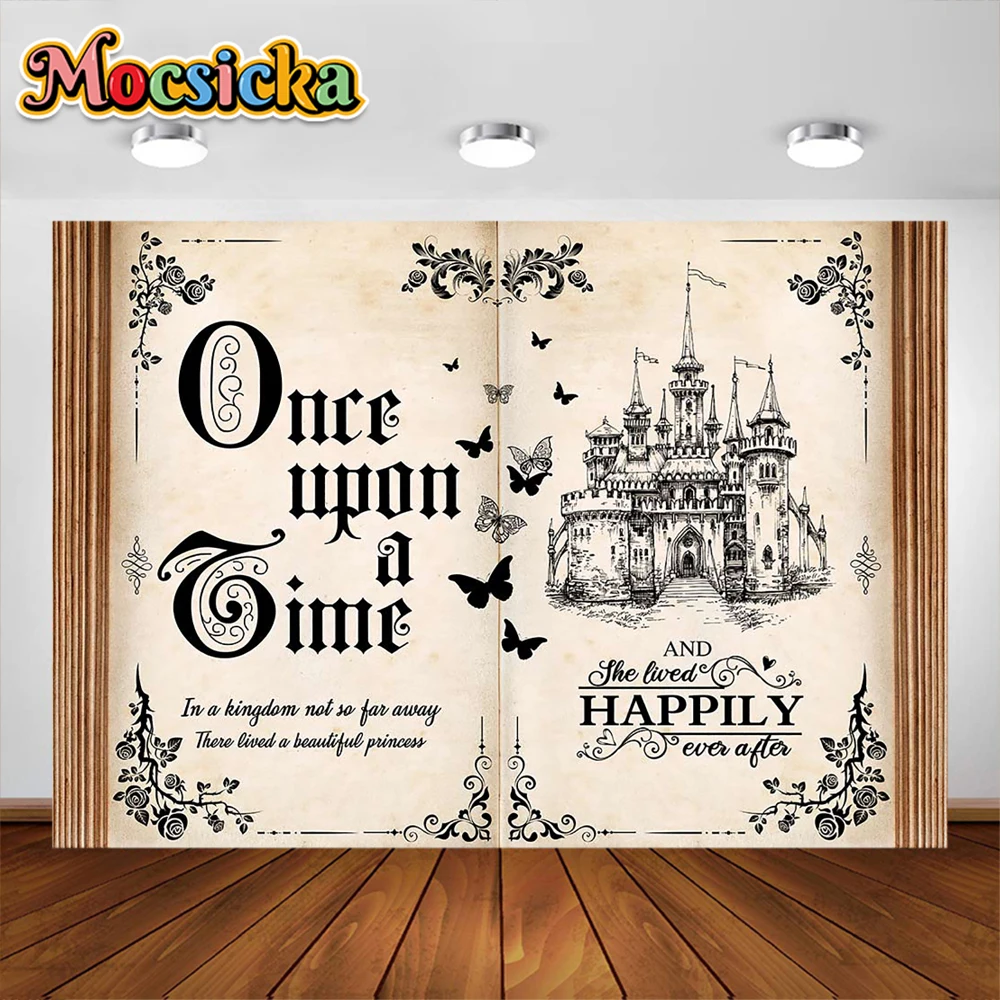 

Magic Books Background Photography Retro Castle Princess Romantic Wedding Birthday Supplies Party Backdrop Photo Studio Props