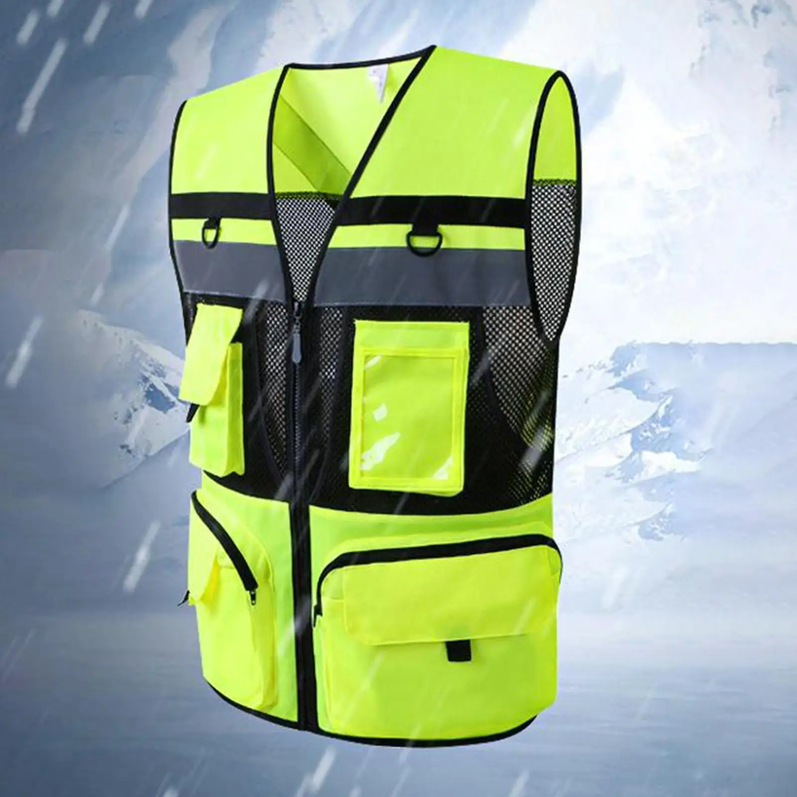 Reflective Vest with Pockets Comfortable for Parking Attendants Yellow L