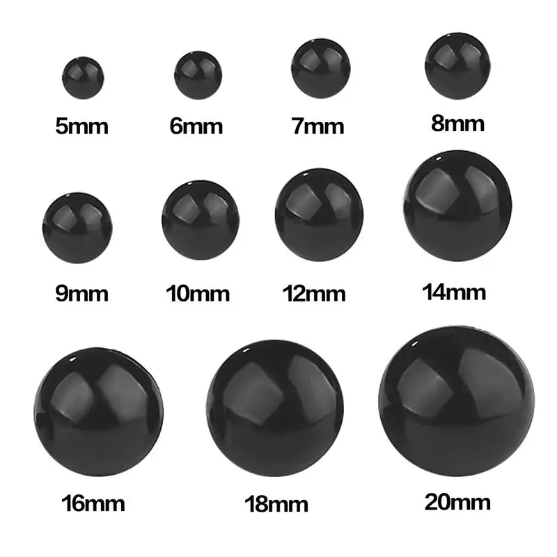 5-20mm Black Round Eyeball Doll Accessories Black Plastic Plush Safety Eyes DIY Doll Eyes Accessories for Bear Soft Toy Animal