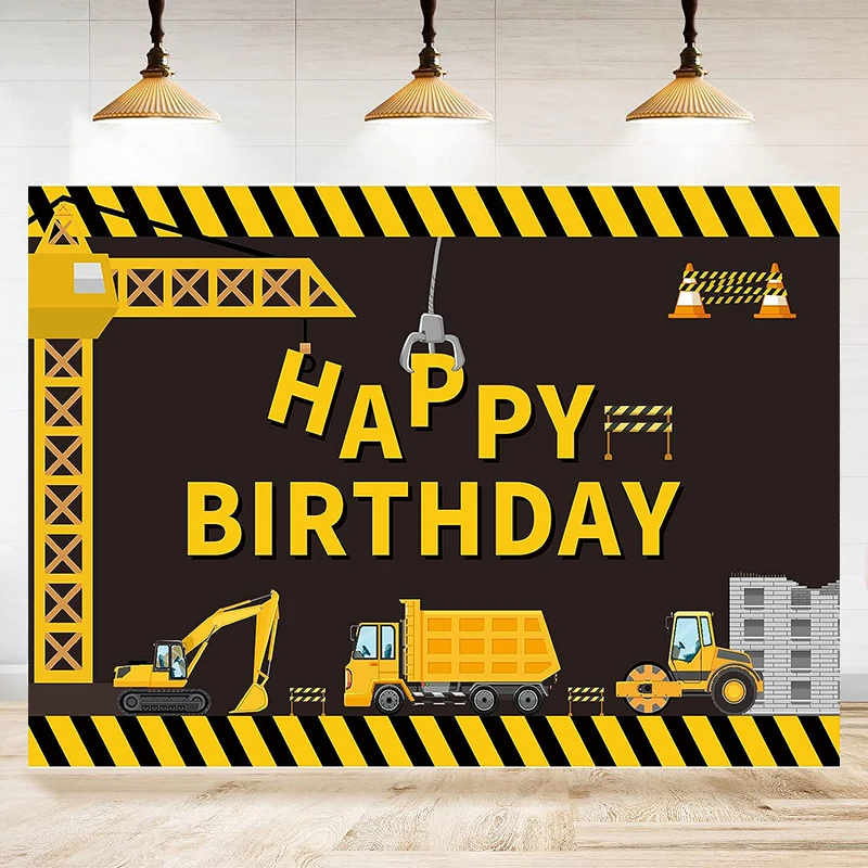 

Construction Site Photography Backdrop Engineering Car Theme Background Birthday Building Birthday Party Decoration Banner