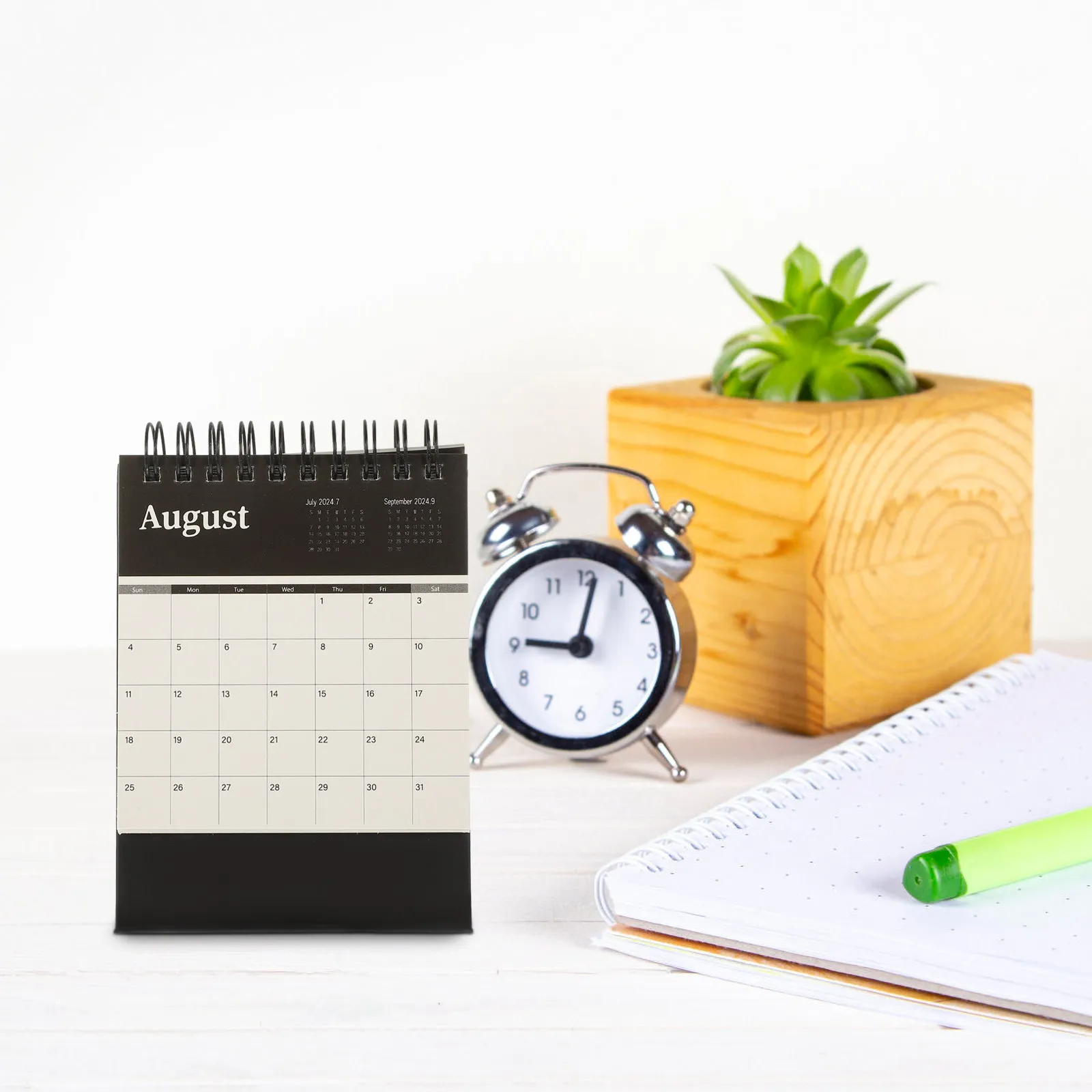 Simple Desk Calendar 2024 Minimalist Style Daily Use Monthly Desk Calendar for Office Home Tabletop Organizer Planner