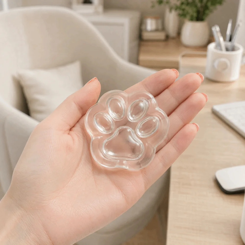 2Pcs Soft TPR Material Cat Paw Empty Shell Cat Paw Shape Hollow Empty Design TPR Stress Ball Skin Elastic Stretchable