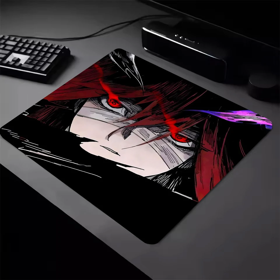 

Dark Series Small Mouse Pad - Hazy Textured Non-Slip Surface with Red Eye & Bandage Design for Precision Control