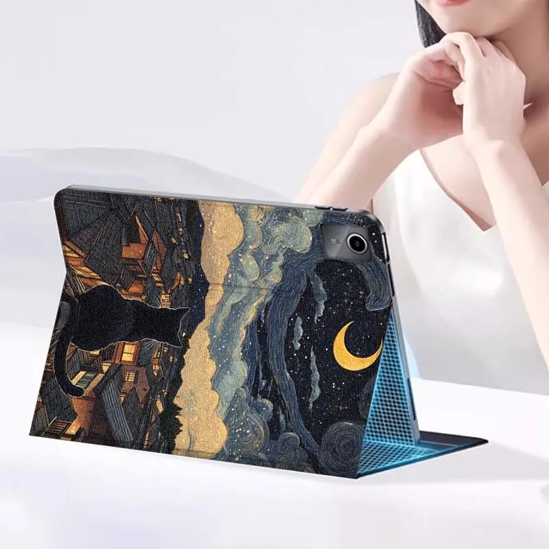 Oil Painting Cat Panda For Xiaoxin Lenovo Pad Tab K10 K11 M10 P12 P11 Pro GT Gen2 Plus Legion Y700 Y900 12.1 Tablet Case