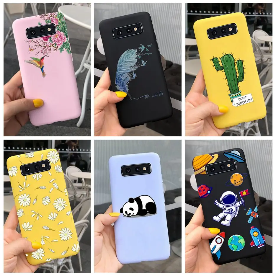 For Samsung Galaxy S10 S10e S10+ Case Lovely Pattern Soft Silicone Matte Cover Phone Cases For Samsung S10e S10 Plus S10+ Bumper