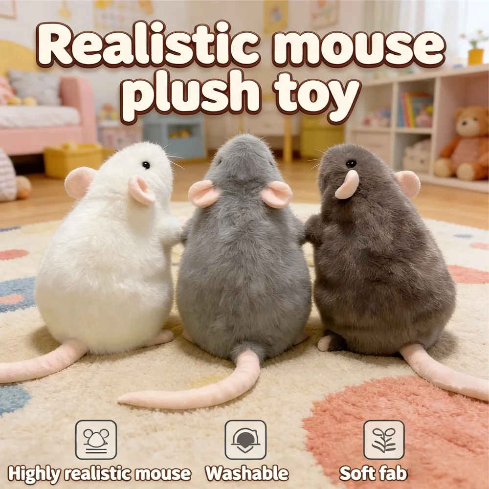 

Милая плюшевая кукла-мышь в виде мультяшного персонажа с цветочной веткой, мягкая игрушка-кролик, большая фигурка животного для детей, подарок на день рождения, игрушки 40/90 см