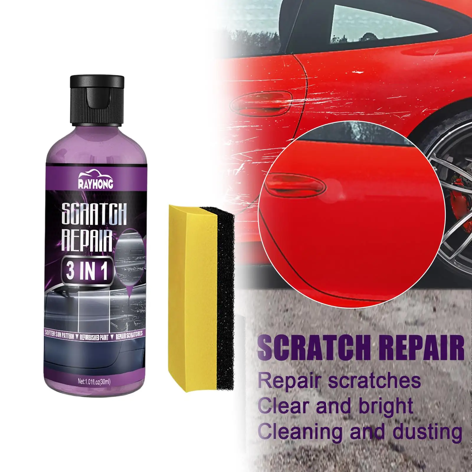 

Car Scratch Repair Coating Liquid Wax 30ml Hairline Scratch Easily Use