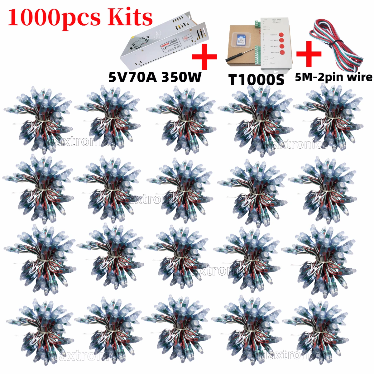 DC5V 500-1000pcs 12mm WS2811 IC Full Color Pixel LED Module Light  IP68 Waterproof RGB Color Digital LED Pixel Light or Kits