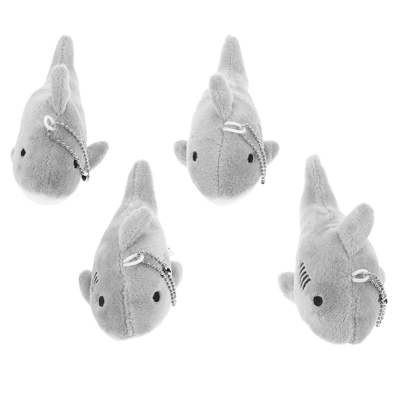 

4Pcs Cute Shark Keychain Stuffed Animal Soft Comfortable for Travel Outdoor Activities Animal Themed Party Favor Gift Idea