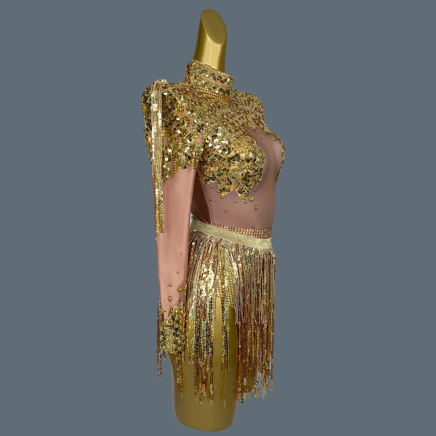 Sparkly Sequins Tassel Bodysuit Fringe Dance Costume Sexy Club Singer Performance Stage Wear Birthday Party Outfit Set Nainiang