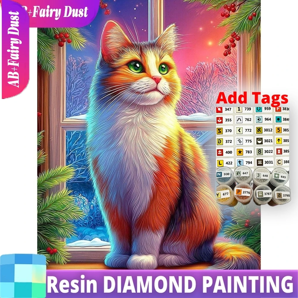 

Набор для алмазной мозаики Resin Fairy Dust AB: Кошка, цветы, животные, пейзажи. Полный комплект для декоративной росписи.