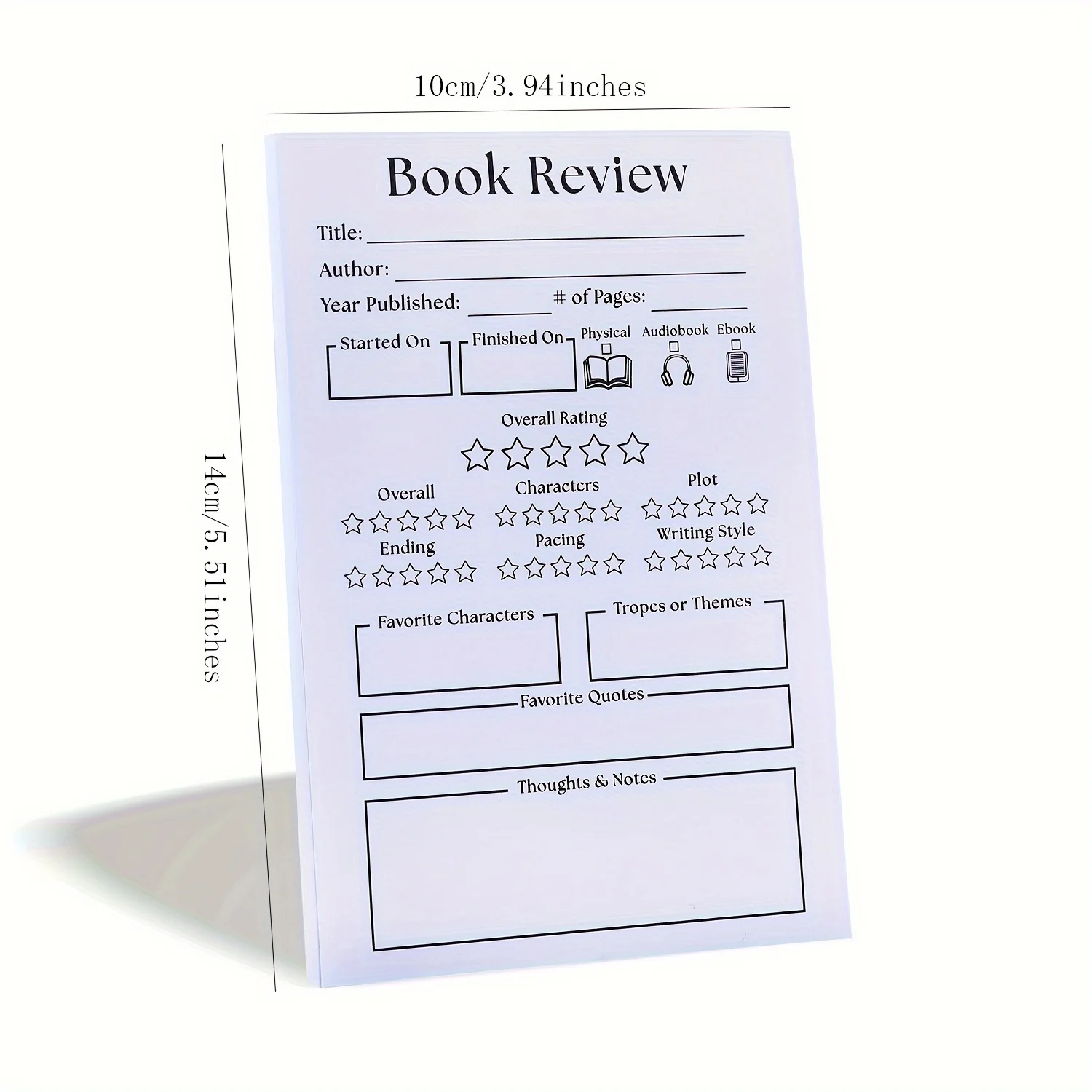 2 Pcs Funny Book Review Notepad ,Perfect Gift for Book Lovers & Daily Office Use,40 Sheets/Pad