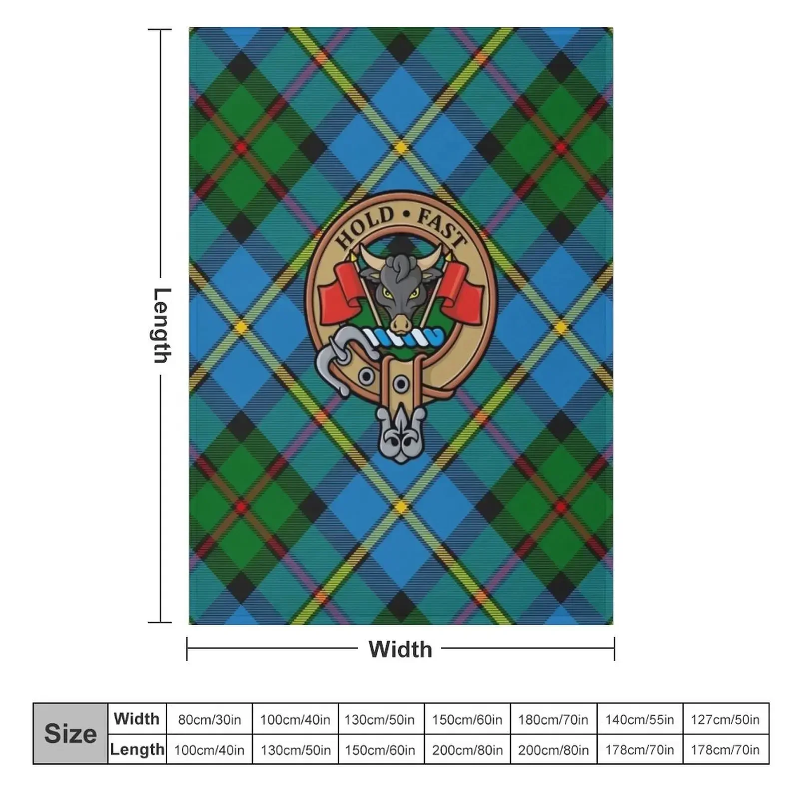 Clan MacLeod Crest Throw Blanket couch cozy soft plush fuzzy picnic outdoor blanket