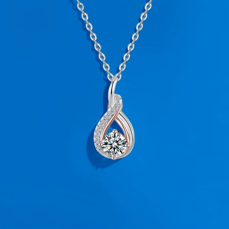 

Двухцветное ожерелье из муассанита, серебро S925, классическая цепочка с четырьмя когтями, сертифицированная GBA, роскошная бесплатная подарочная коробка для женщин, ювелирные изделия