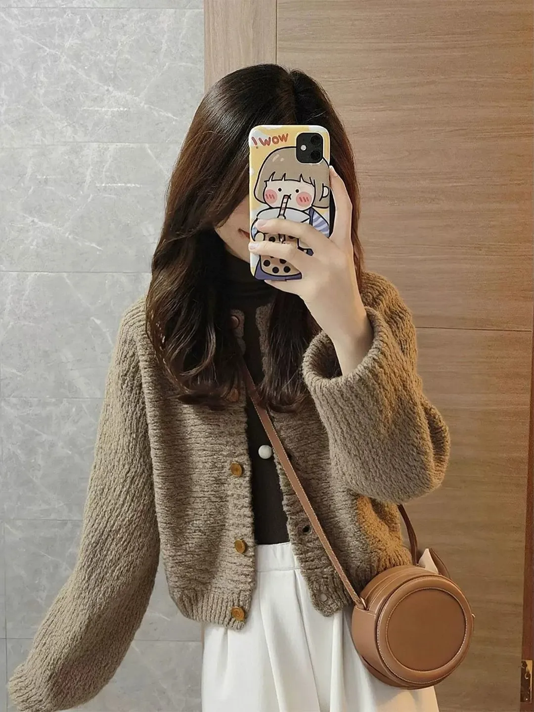 Burgundy Knitted Sweater Coat Luxury Feel Unique Winter Fashion Small Size Ladies Premium Quality Polyester Fiber Long Sleeve
