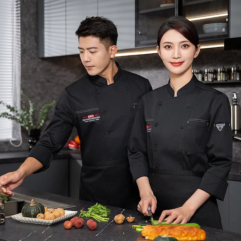 Chef-Kok Overalls Herfst En Winter Catering Hotel Restaurant Chinese Restaurant Keuken Kleding Bakken Gebak Tooling W