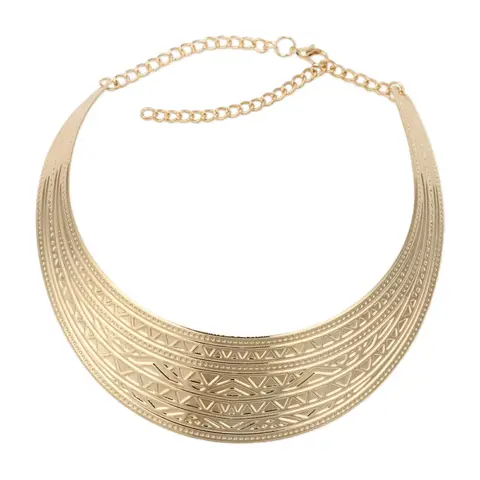 Collier ras du cou en métal couleur or pour femmes, manchette de la tribu ethnique égyptienne, robuste plaqué, grand collier cléopâtre épais, bijoux