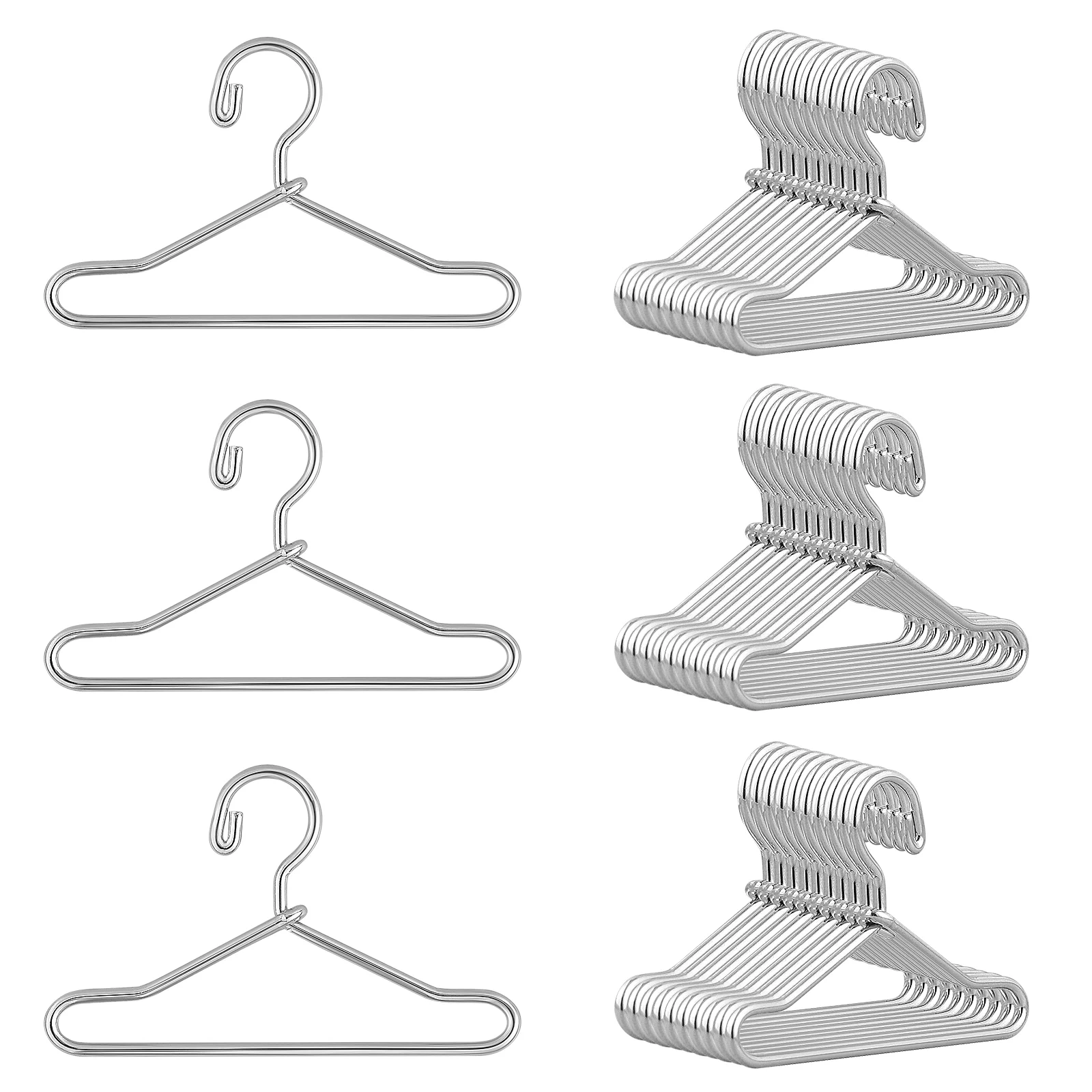 

50 Pcs Hanger Metal Mini Apparel White Hangers Outfit Holders House Miniature Clothes for