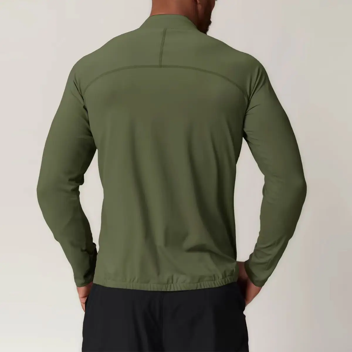 Cárdigan de manga larga para Yoga con logo de marca para hombre, cárdigan con cremallera, informal, deportivo, ajustado, con cuello levantado, abrigo con bolsillos, ropa deportiva de secado rápido