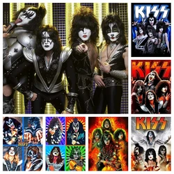 Kiss Band Full Diamond Art Painting AB Drills Heavy Metal Rock Singer Portrait Cross Stitch Embroidery Kits Room Decor