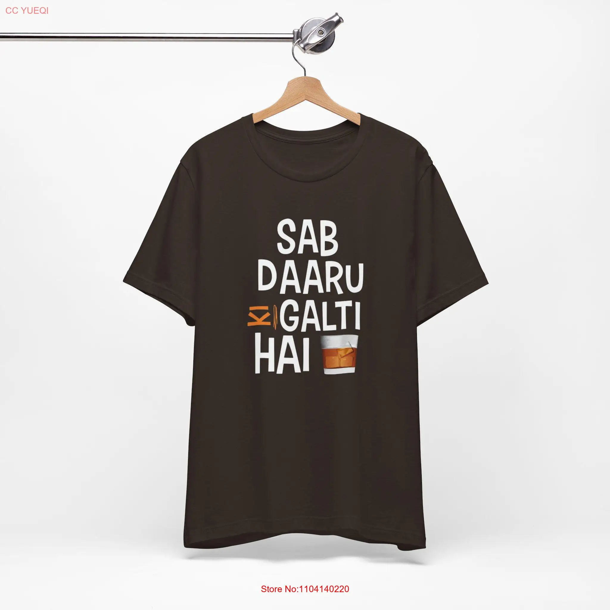 Sab Daaru Ki Galti Hai l Desi Bollywood friends Indian dialogue Jersey  T Shirt long or short sleeves