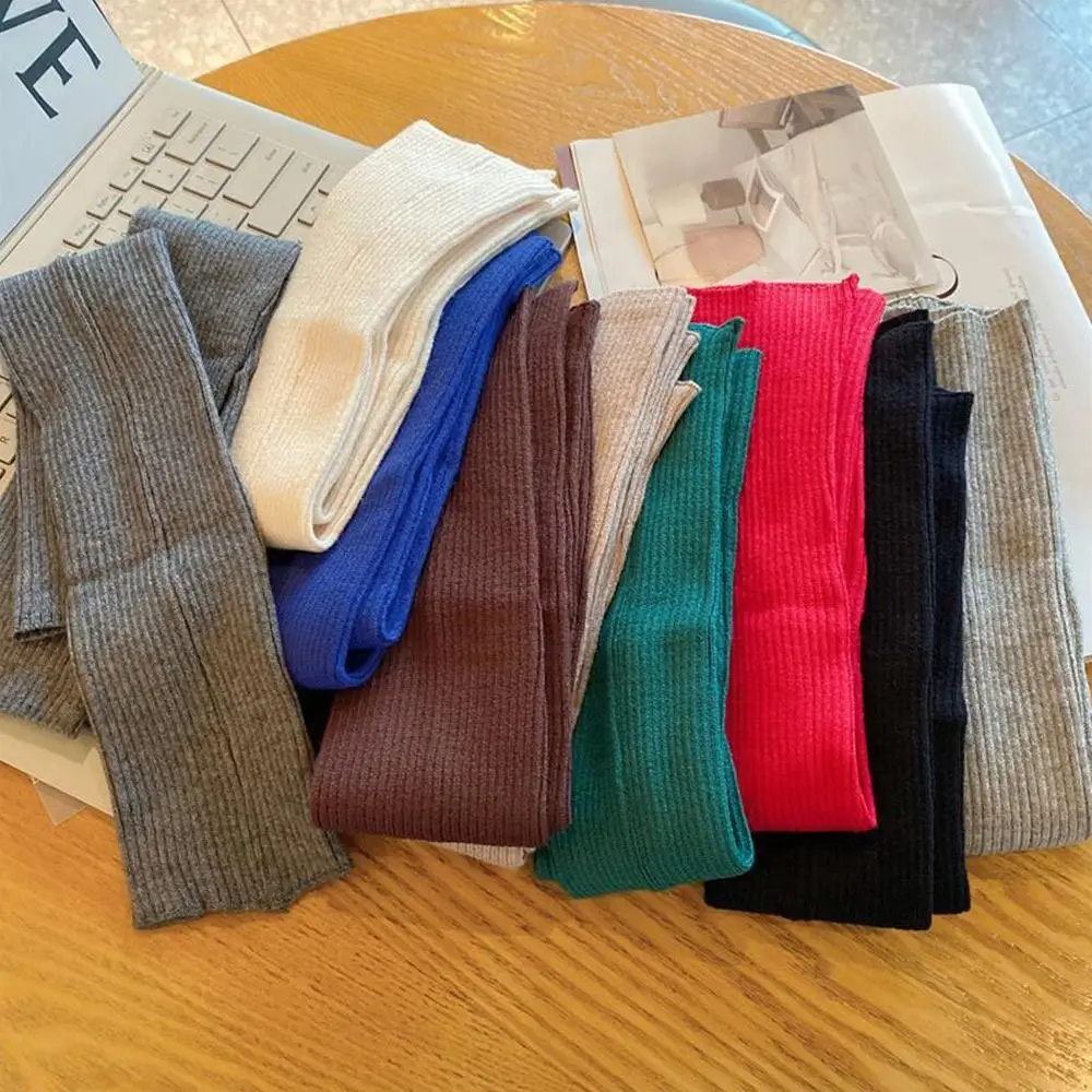 Fashion Fingerless Long Fingerless Gloves Solid color Goth Punk Knitted Gloves False Sleeves Arm Warm Sleeves Girl Boys