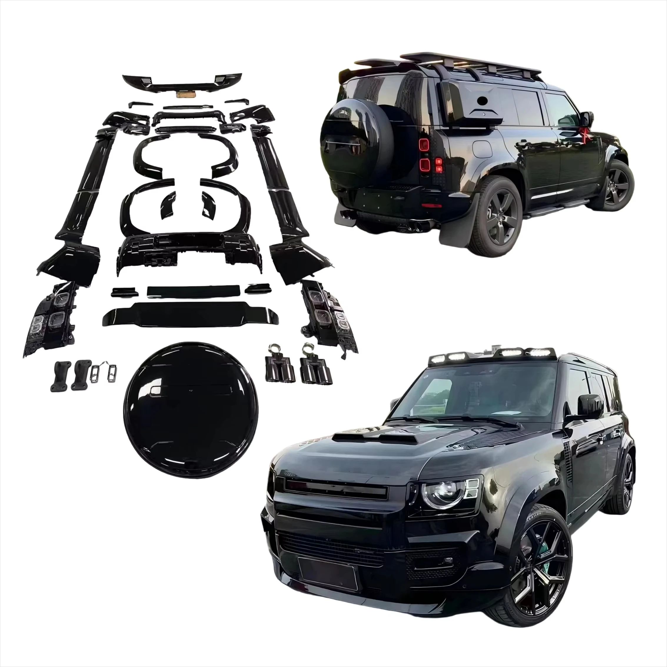 Discount Price Body Kit for Land Rover Defender L663 New Defender 90/110 UPGRADE to BLACK 007 Style Bumper Exterior Accessories