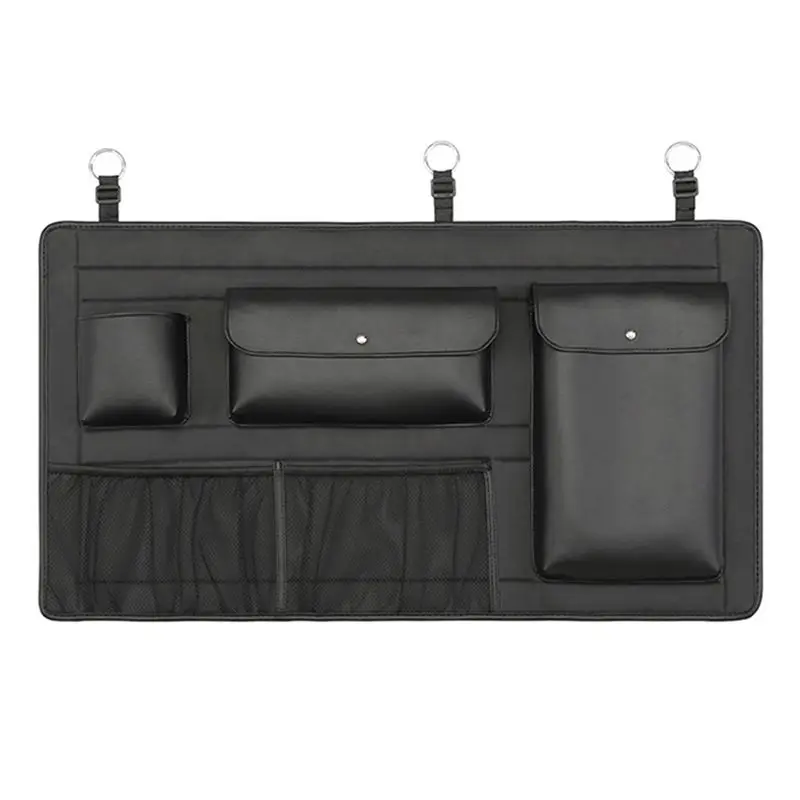 

WF-SUV Car Trunk Seat Bag Back Organizer Leather Auto Backseat Hanging Storage Bag Bottle Water Cup Tools