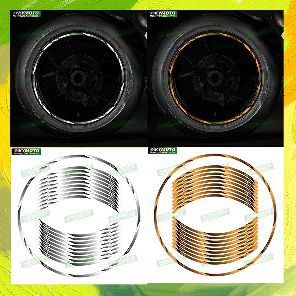 

For YZF R25 R 25 reflective motorcycle accessories 17 inch front and rear rims decals fairing stickers stripe decoration