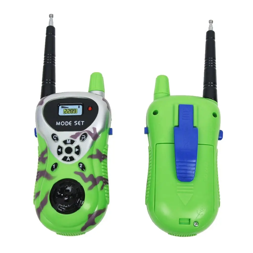 Mini Walkie Talkies Children Toy Set Green Plastic Intercom for Outdoor Adventure Gift
