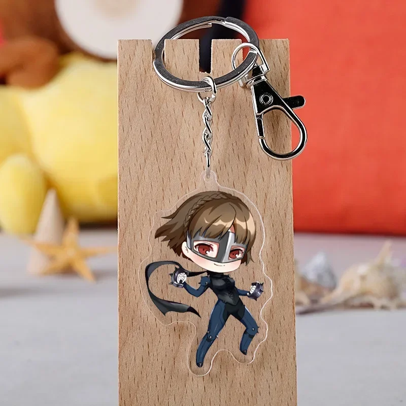 Game Goddess 5 Keychain Cartoon Figure Akira Kurusu Anne Takamaki Acrylic Pendent Keyring Cartoon Cute Keychain Wholesale Doll